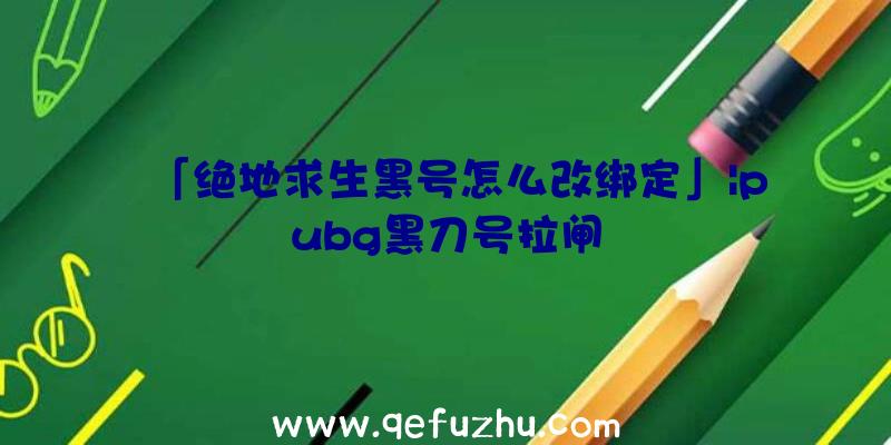 「绝地求生黑号怎么改绑定」|pubg黑刀号拉闸